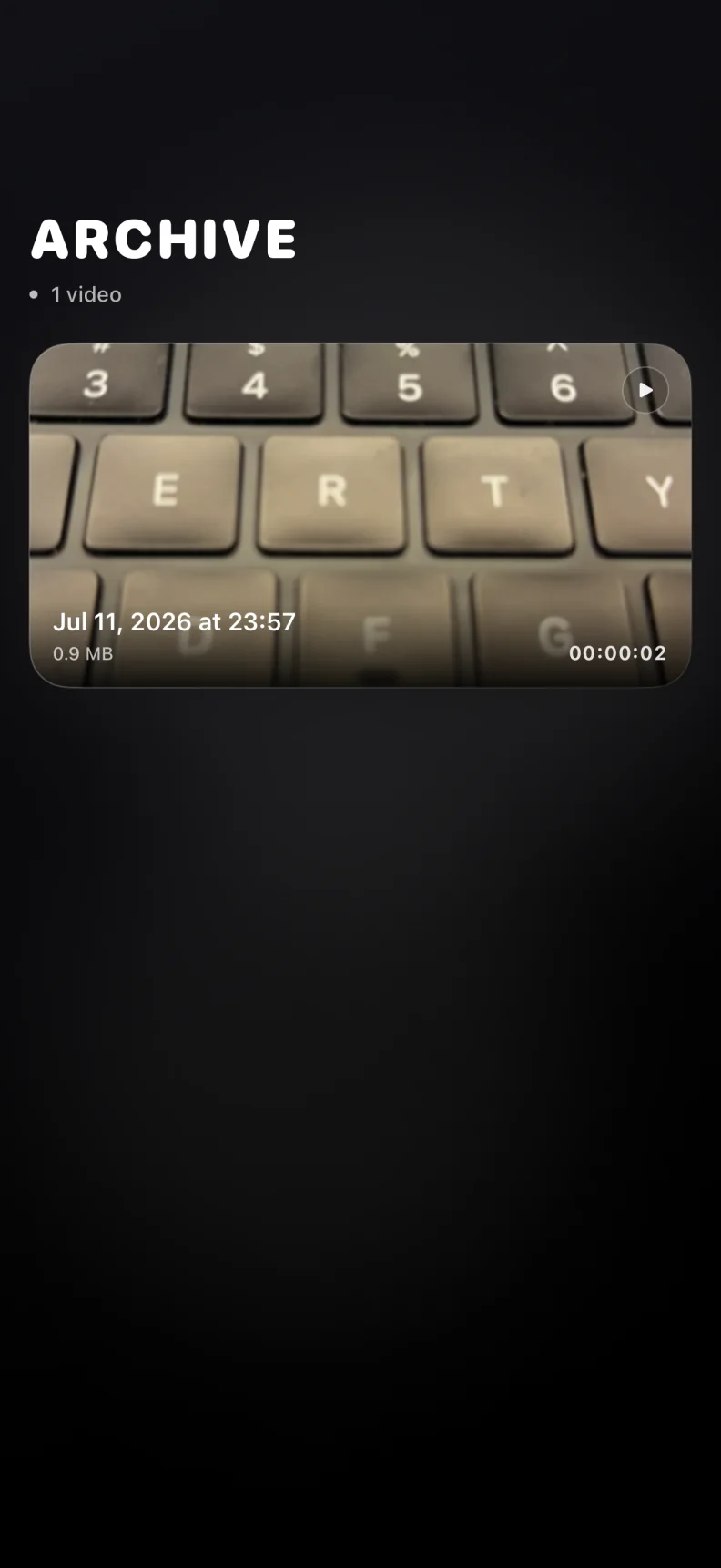 On-device gallery screen in BlackOut Camera