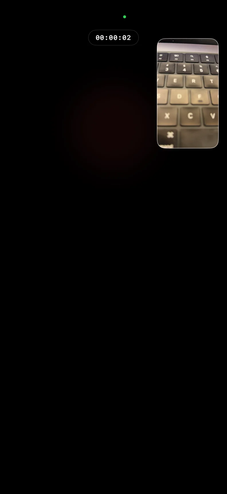 Optional recording controls screen in BlackOut Camera